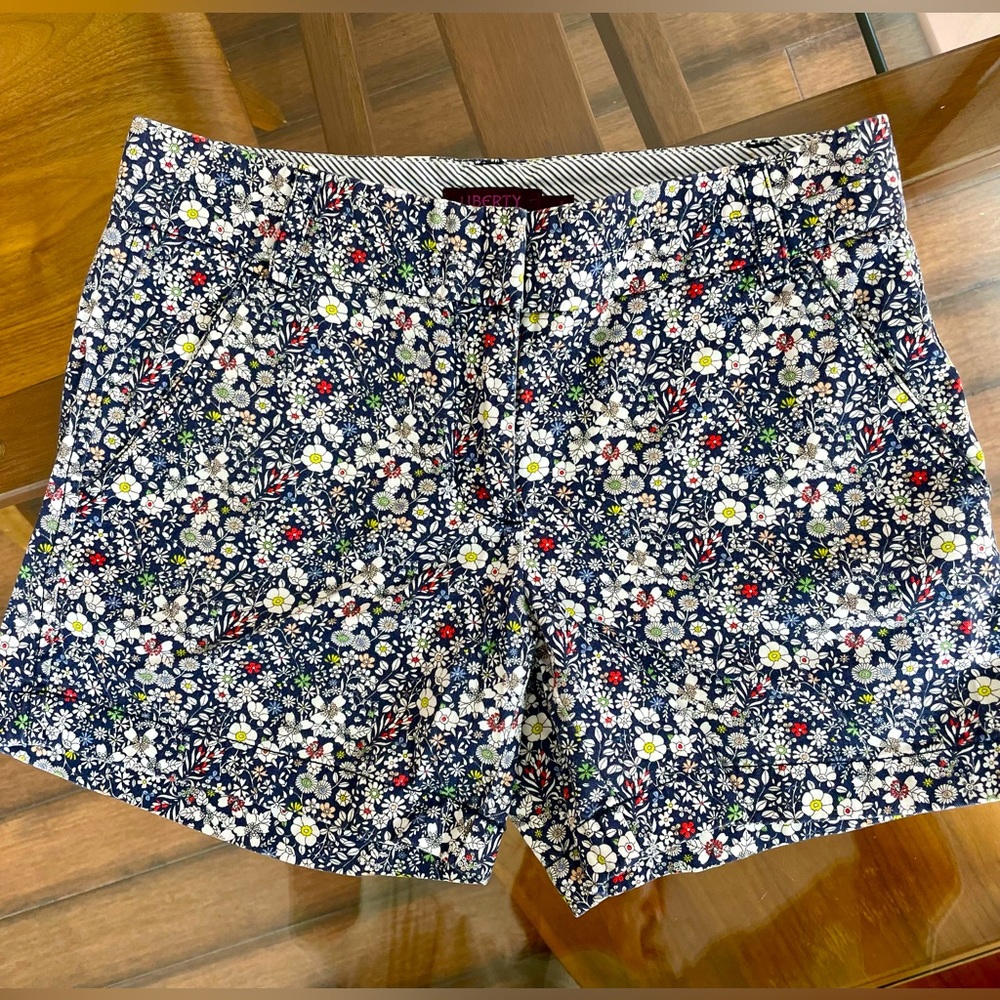 J Crew Liberty Art Fabric Khaki Shorts
